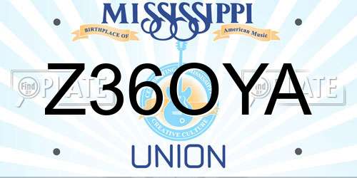 Z36OYA Mississippi License Plate