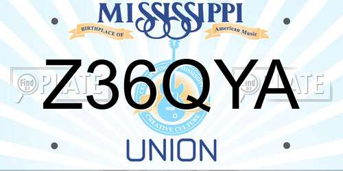 Z36QYA Mississippi License Plate
