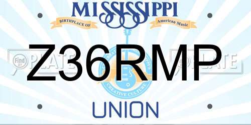 Z36RMP Mississippi License Plate