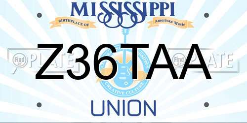 Z36TAA Mississippi License Plate
