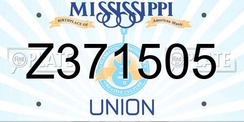 Z371505 Mississippi License Plate