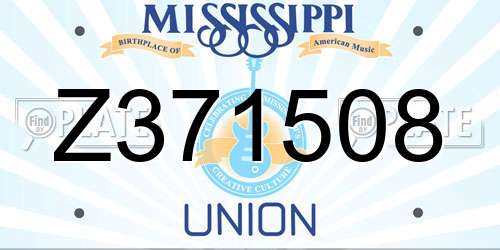 Z371508 Mississippi License Plate