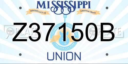 Z37150B Mississippi License Plate