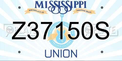 Z37150S Mississippi License Plate