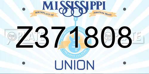 Z371808 Mississippi License Plate