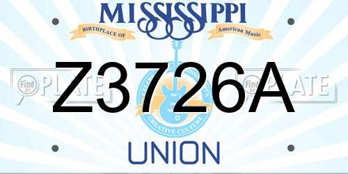 Z3726A Mississippi License Plate