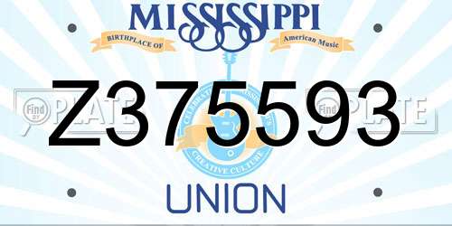 Z375593 Mississippi License Plate