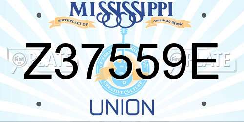 Z37559E Mississippi License Plate