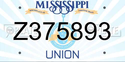 Z375893 Mississippi License Plate