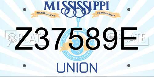 Z37589E Mississippi License Plate