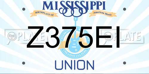 Z375EI Mississippi License Plate