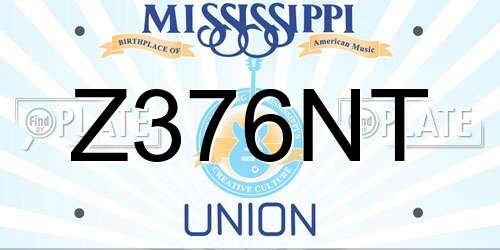 Z376NT Mississippi License Plate