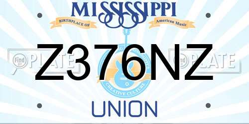 Z376NZ Mississippi License Plate