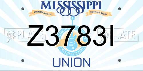 Z3783I Mississippi License Plate