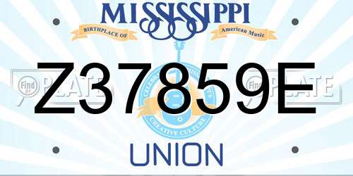 Z37859E Mississippi License Plate