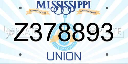 Z378893 Mississippi License Plate