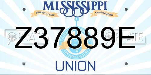Z37889E Mississippi License Plate