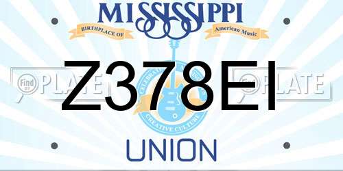 Z378EI Mississippi License Plate
