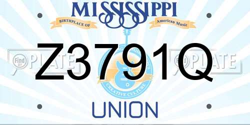 Z3791Q Mississippi License Plate