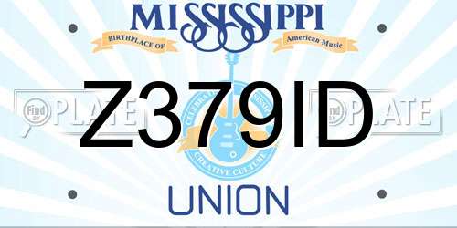 Z379ID Mississippi License Plate