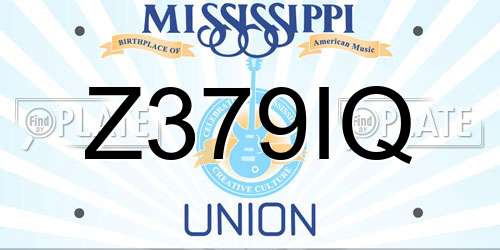 Z379IQ Mississippi License Plate