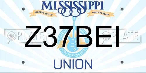 Z37BEI Mississippi License Plate