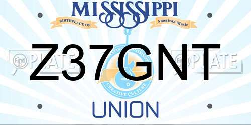 Z37GNT Mississippi License Plate