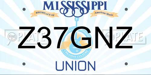 Z37GNZ Mississippi License Plate