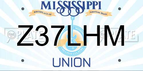 Z37LHM Mississippi License Plate