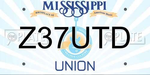 Z37UTD Mississippi License Plate