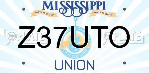 Z37UTO Mississippi License Plate