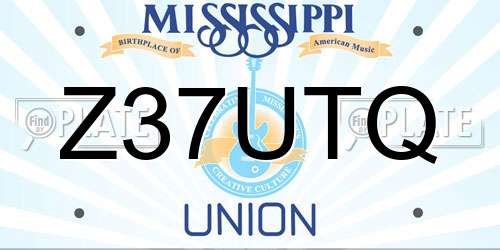 Z37UTQ Mississippi License Plate