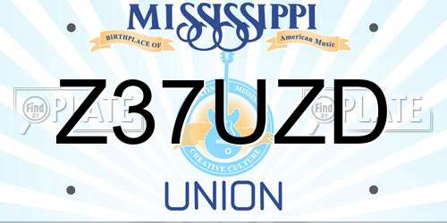 Z37UZD Mississippi License Plate