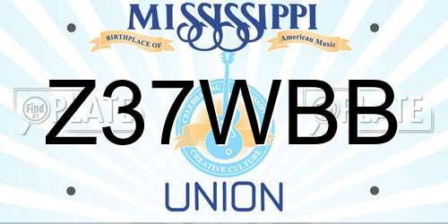 Z37WBB Mississippi License Plate