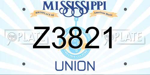 Z3821 Mississippi License Plate