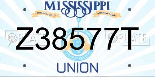 Z38577T Mississippi License Plate