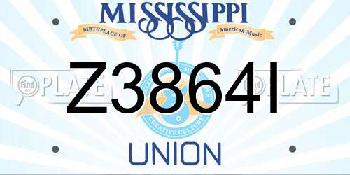 Z3864I Mississippi License Plate