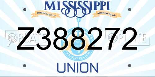 Z388272 Mississippi License Plate