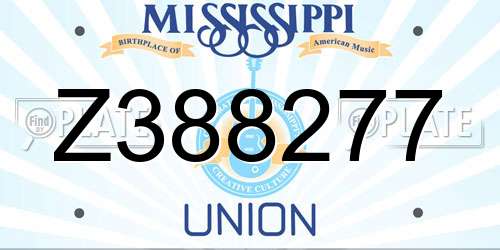 Z388277 Mississippi License Plate