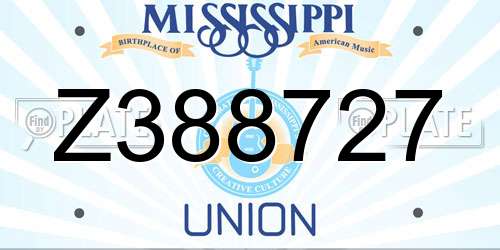 Z388727 Mississippi License Plate