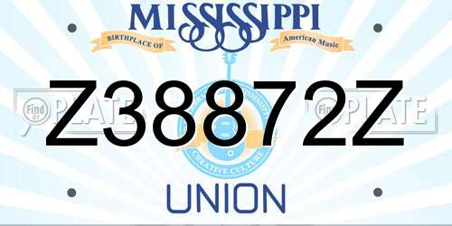 Z38872Z Mississippi License Plate