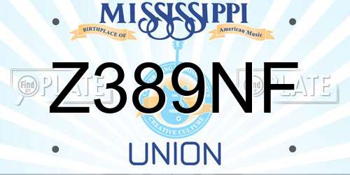 Z389NF Mississippi License Plate