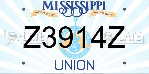 Z3914Z Mississippi License Plate