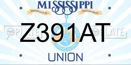 Z391AT Mississippi License Plate
