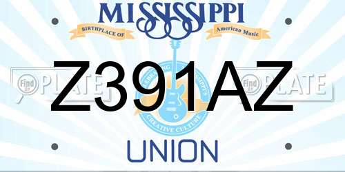 Z391AZ Mississippi License Plate