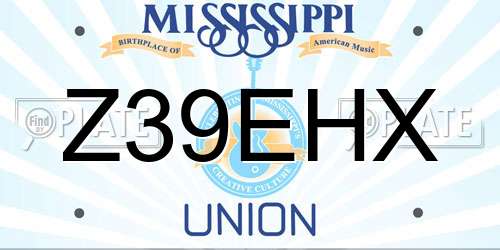 Z39EHX Mississippi License Plate