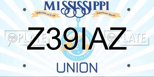 Z39IAZ Mississippi License Plate