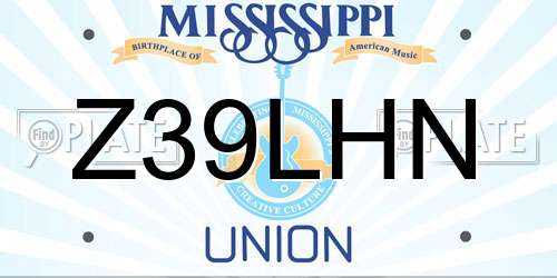 Z39LHN Mississippi License Plate