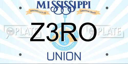 Z3RO Mississippi License Plate