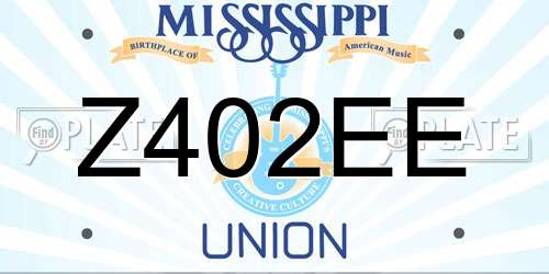 Z402EE Mississippi License Plate